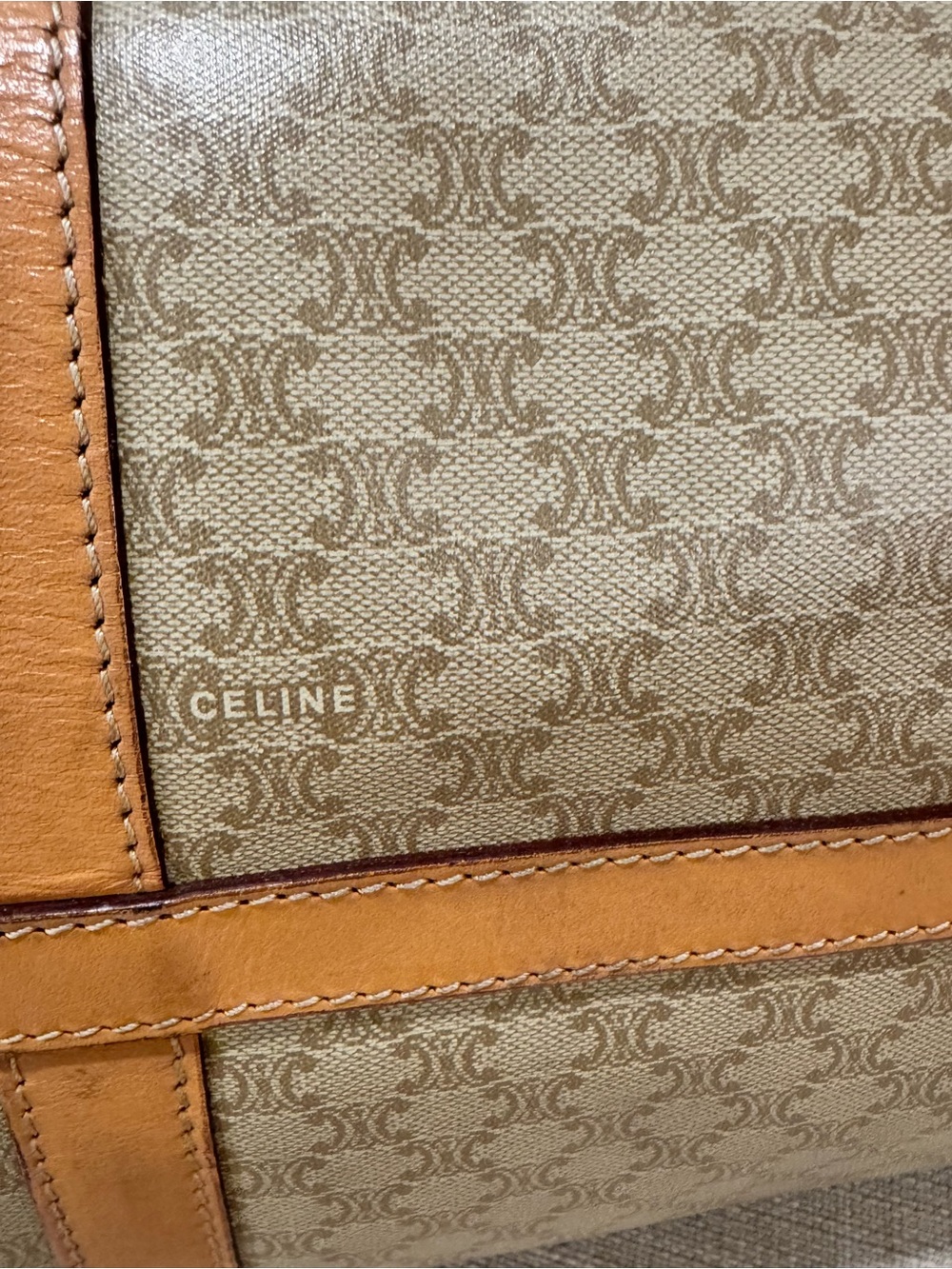 Vintage Authentic Celine Macadam Boston Bag — Monogram Canvas with Leather Trim - Picture 10 of 14
